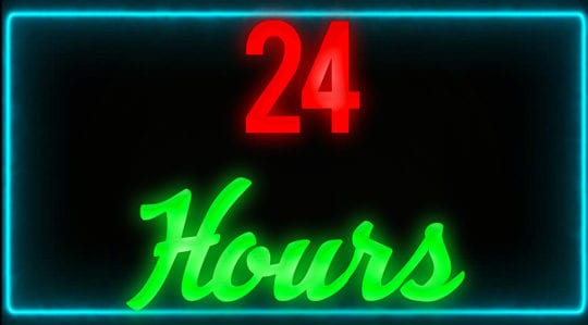 wait 24 hours neon sign