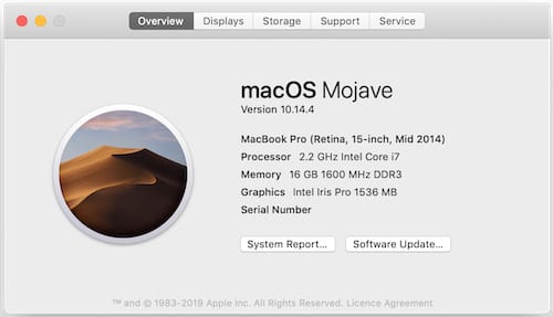 About This Mac information.