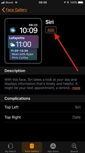 Adding Siri Face to Apple Watch