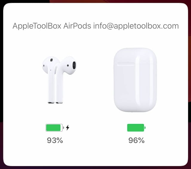 AirPods animation with contact info in name
