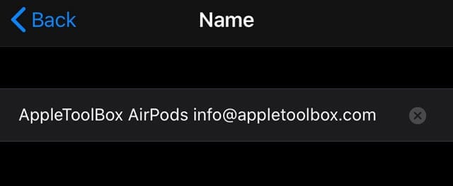 add an email or phone number to your AirPods name