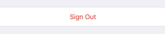 Apple ID Sign Out button