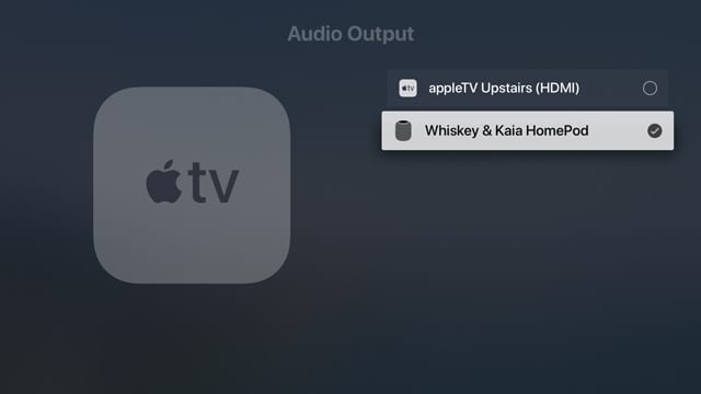 HomePod as audio output on Apple TV