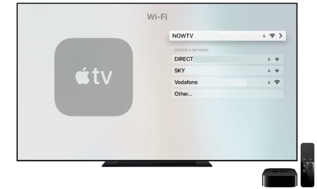 Apple TV Wi-Fi setting