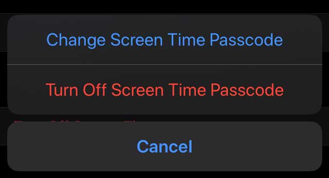 change or turn off screen time on iOS and iPadOS