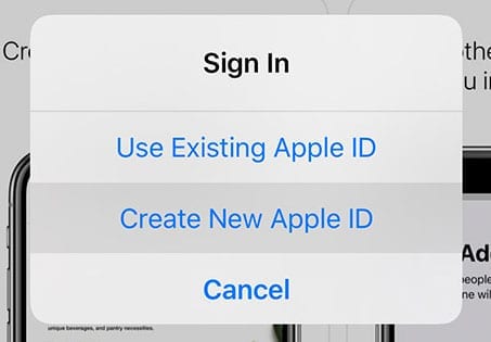 iPhone Create New Apple ID