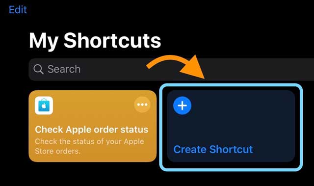 make a new shortcut in the iOS Shortcuts app