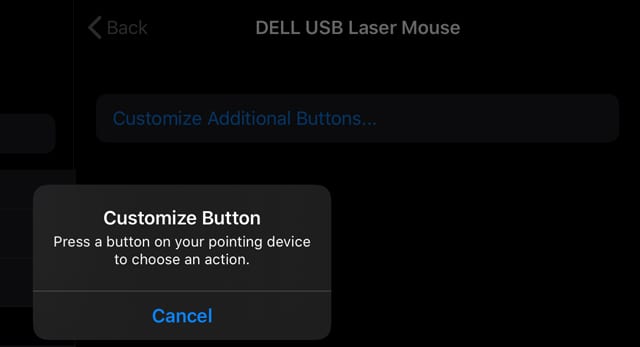 add your first action to a new mouse paired with an iPad or iPhone as a pointing device