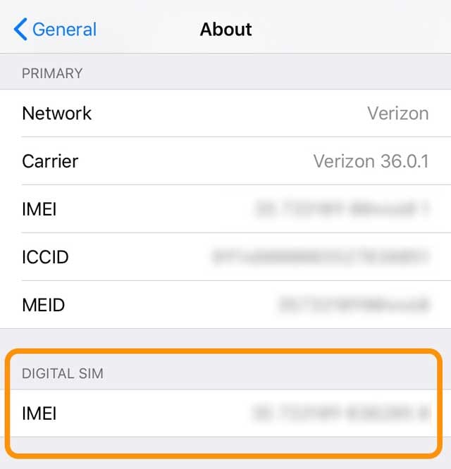 iPhone XR digital SIM