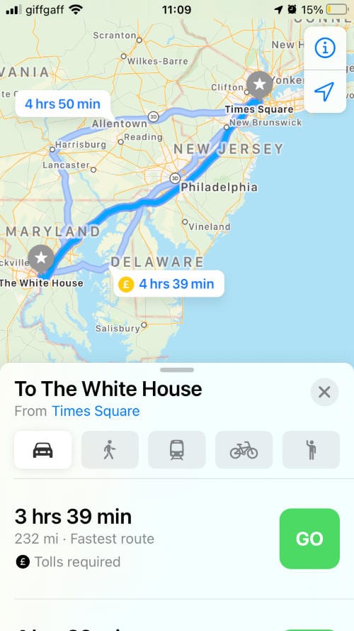 Directions in Apple Maps
