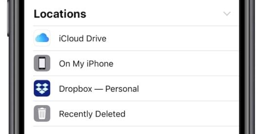 Dropbox in the Files app