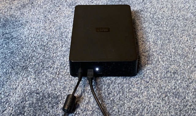 External hard drive connected to power