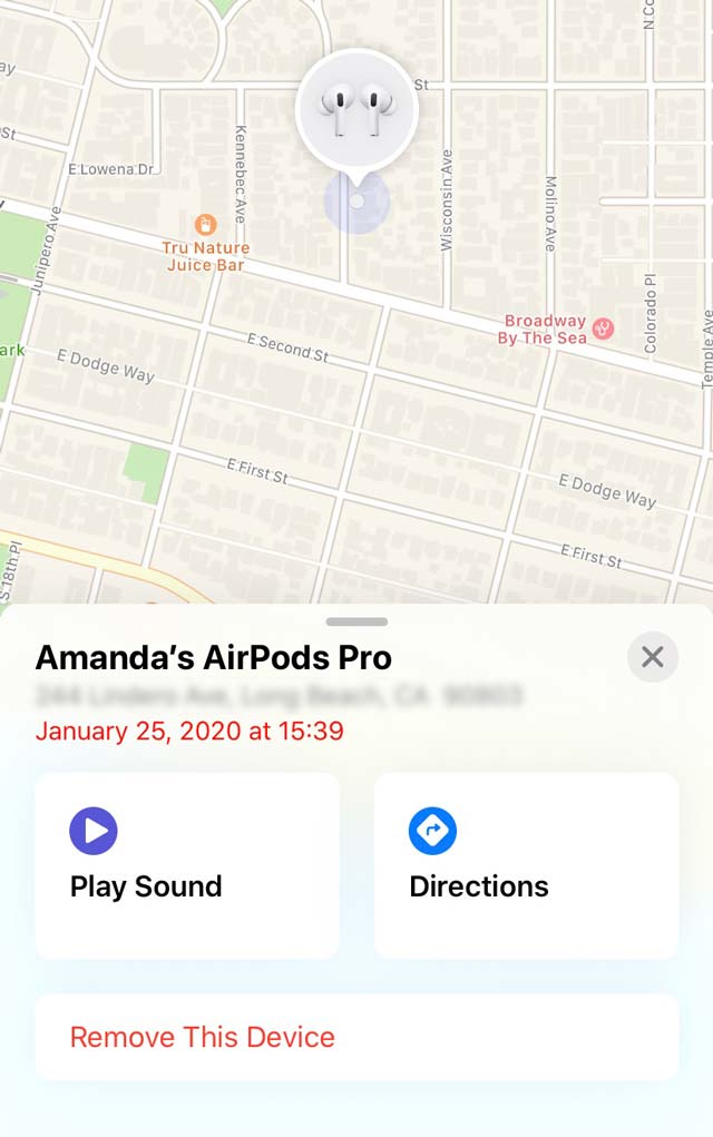 play sound or get directions to missing or lost Apple AirPods