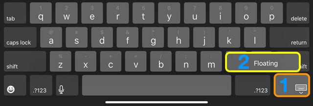 enable floating keyboard on iPad full size keyboard