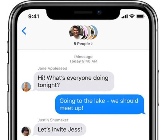 group iMessage chat on iPhone