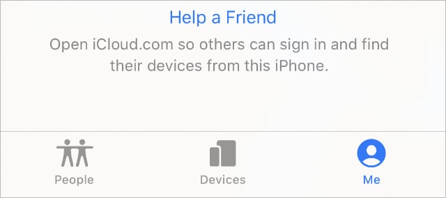 Help a Friend setting in iPhone Find My app