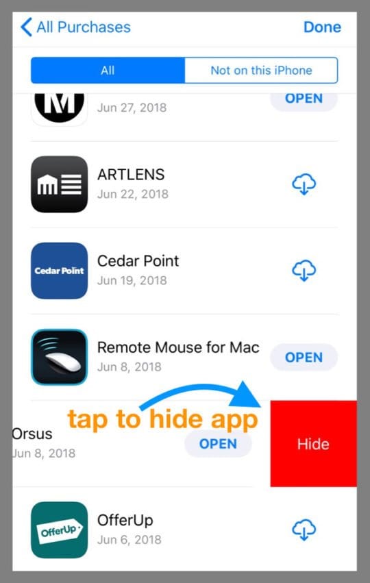 Where Are My Purchased Apps on iOS 11 App Store?