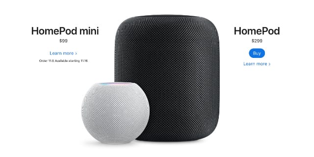 HomePod and HomePod mini prices