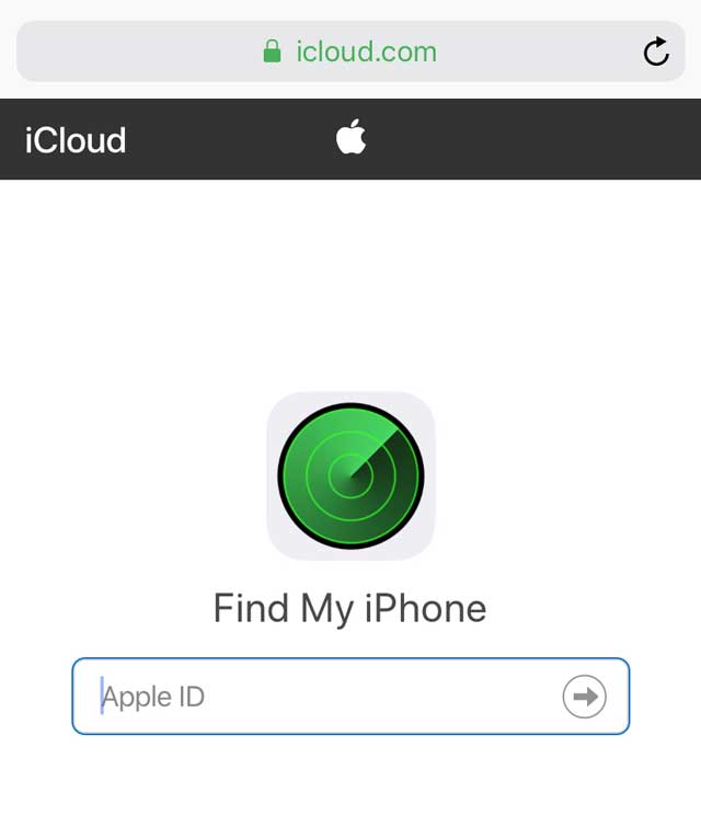 icloud.com on iPhone, iPad, or iPod shows only Find My iPhone page