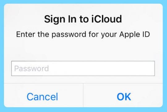iCloud keeps asking for password