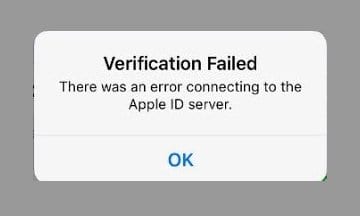 Error Connecting Apple ID, Verification Failed. How-To Fix