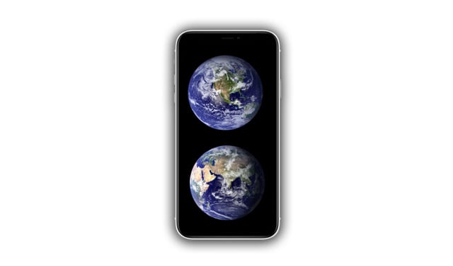iPhone XR with globe wallpaper