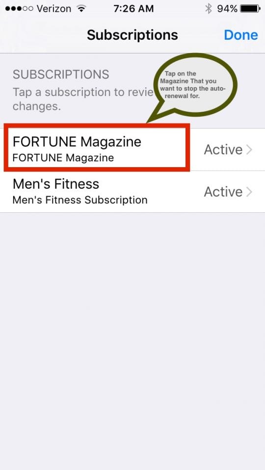 cancel automatic magazine subscriptions in iTunes
