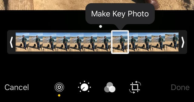 Make key photo in Live Photos in Photos app