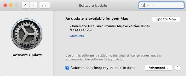 Click Update Now in the Software Updates window