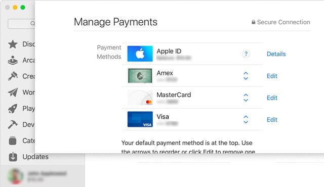 Mac App Store manage payments