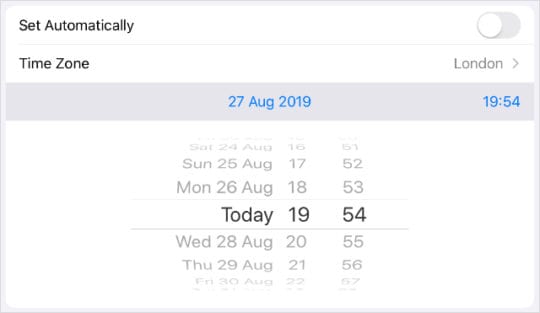 Manually Set Date & Time Settings in iPad