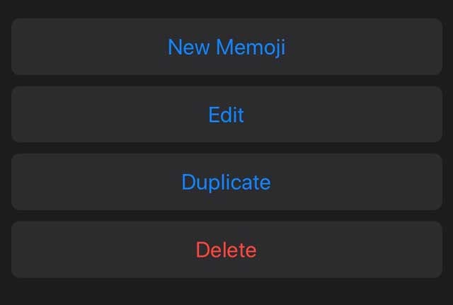 options for creating Memoji