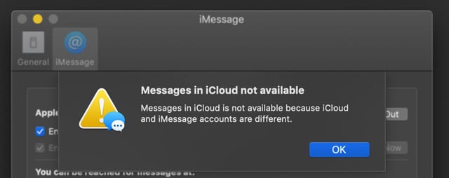 messages in iCloud Not Available