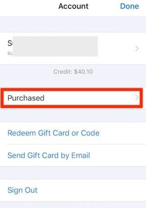 Purchased Apps in iOS 11