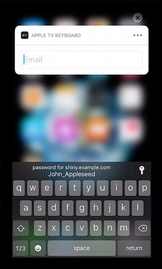 Enter Password using iOS 12 Autofill on Apple Tv with tvOS 12