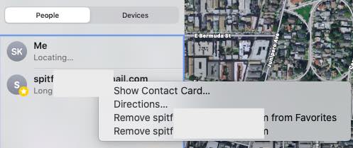 How to remove a contact from find my app