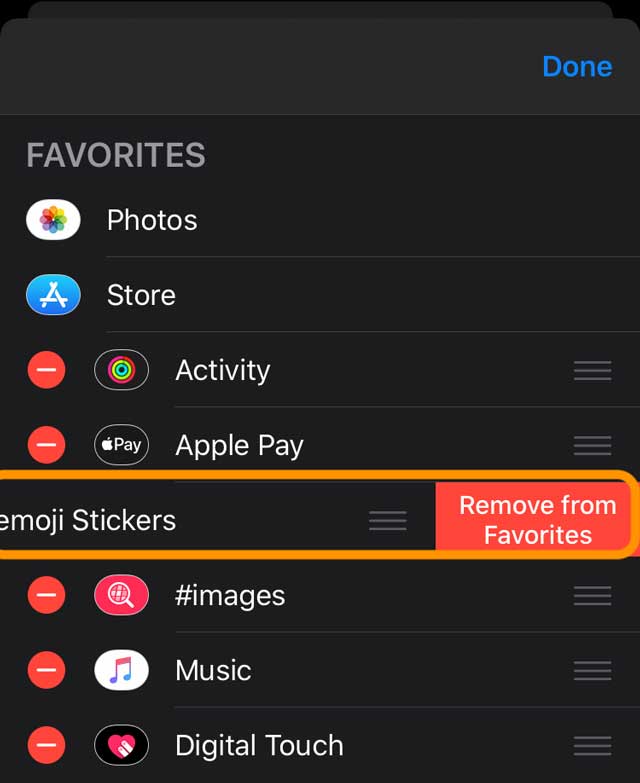 get rid of Memoji stickers from the app drawer iPhone and iPad