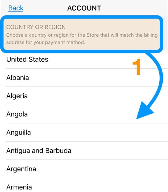 new region or country for Apple ID