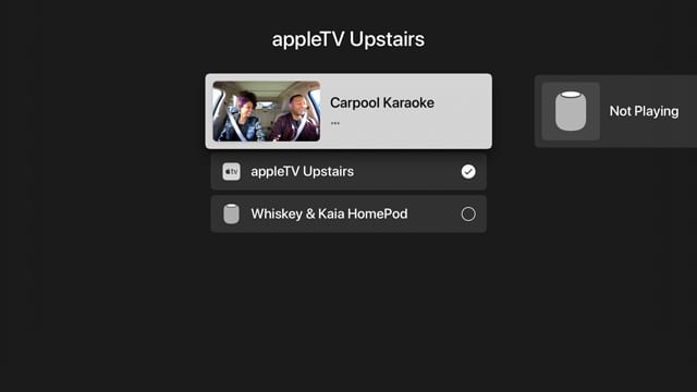 Use Apple TV Siri remote to choose HomePod as speaker for Apple TV