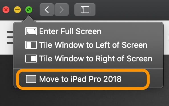 move app window from Mac to iPad using Sidecar