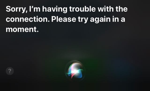 Siri problems with internet connection