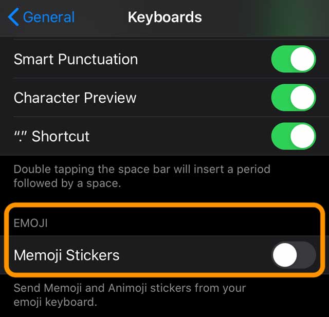 disable memoji stickers on iPad and iPhone
