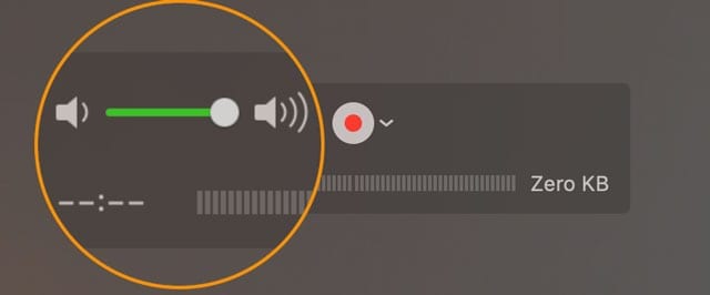 Quicktime recording volume indicator