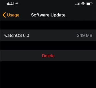 Unable to verify update for watchOS 6