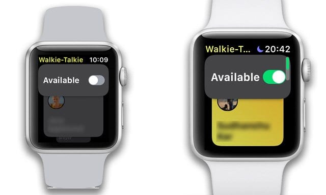 apple watch walkie talkie status available