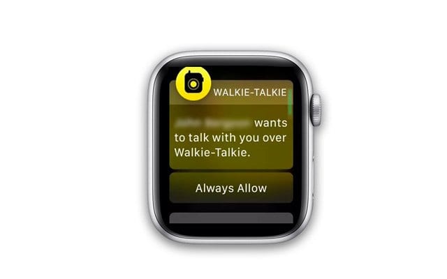 stuck on invitation with apple watch walkie talkie