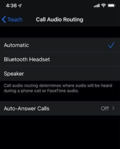 Where is auto-answer calls in iOS 13