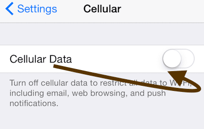 turn off cellular data on iPhone and iPad