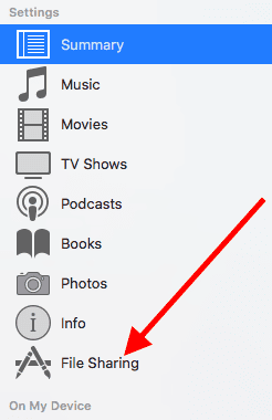 How to share files on iTunes 12.7